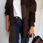 Chaqueta lana marrón t/unica