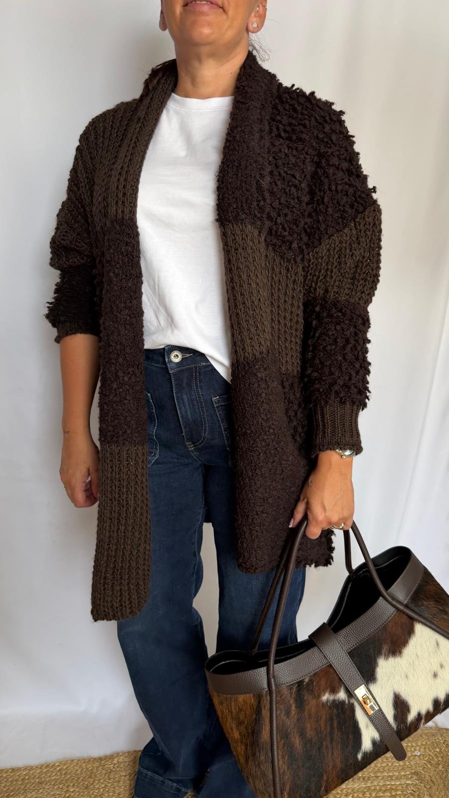 Chaqueta lana marrón t/unica