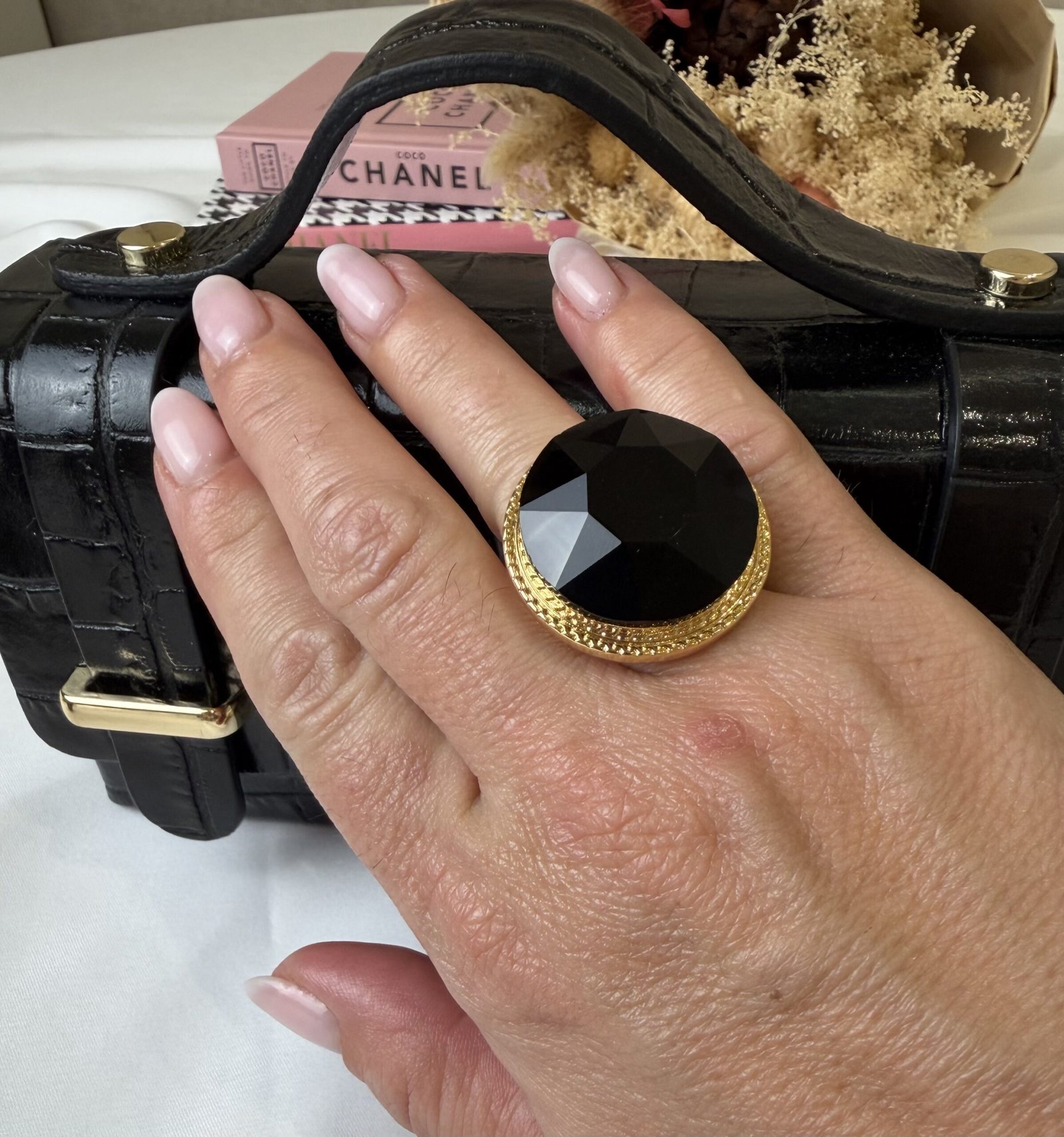 ANILLO PEDRUSCO NEGRO