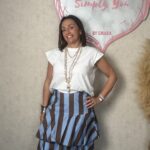 FALDA RAYAS VOLANTES AZUL