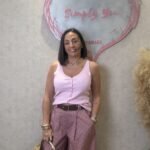 PANTALON ROSA CON LUNARES