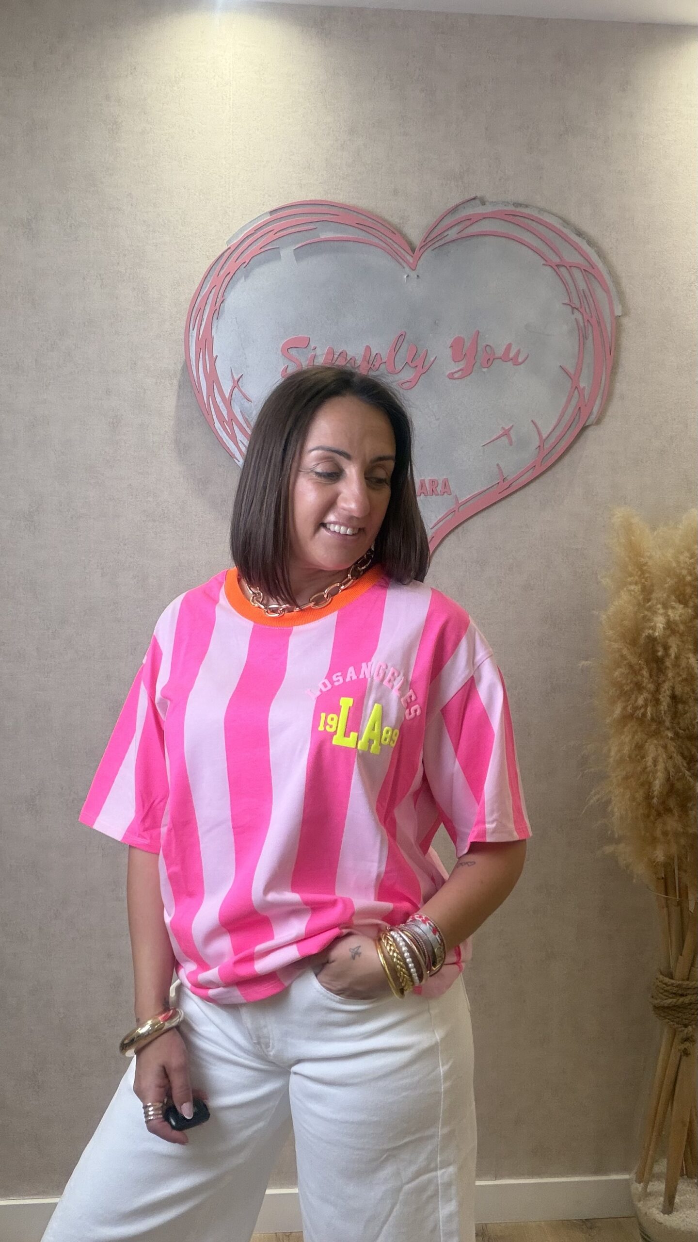 CAMISETA L.A. FLUOR ROSA