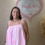 TOP TIRANTE BAMBULA BLANCO RAYAS FLUOR ROSA