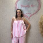 PANTALÓN BAMBULA BLANCO RAYAS FLUOR ROSA